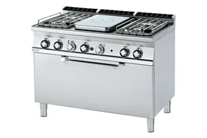 TPF4-712 GE/P ﻿﻿﻿Kuchnia żeliwna gazowa z piekarnikiem elektrycznym RM Gastro 00028295