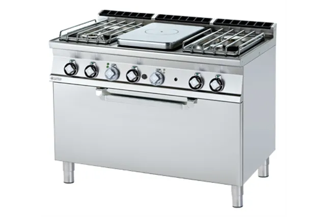 TPF4-712 GE/P ﻿﻿﻿Kuchnia żeliwna gazowa z piekarnikiem elektrycznym RM Gastro 00028295