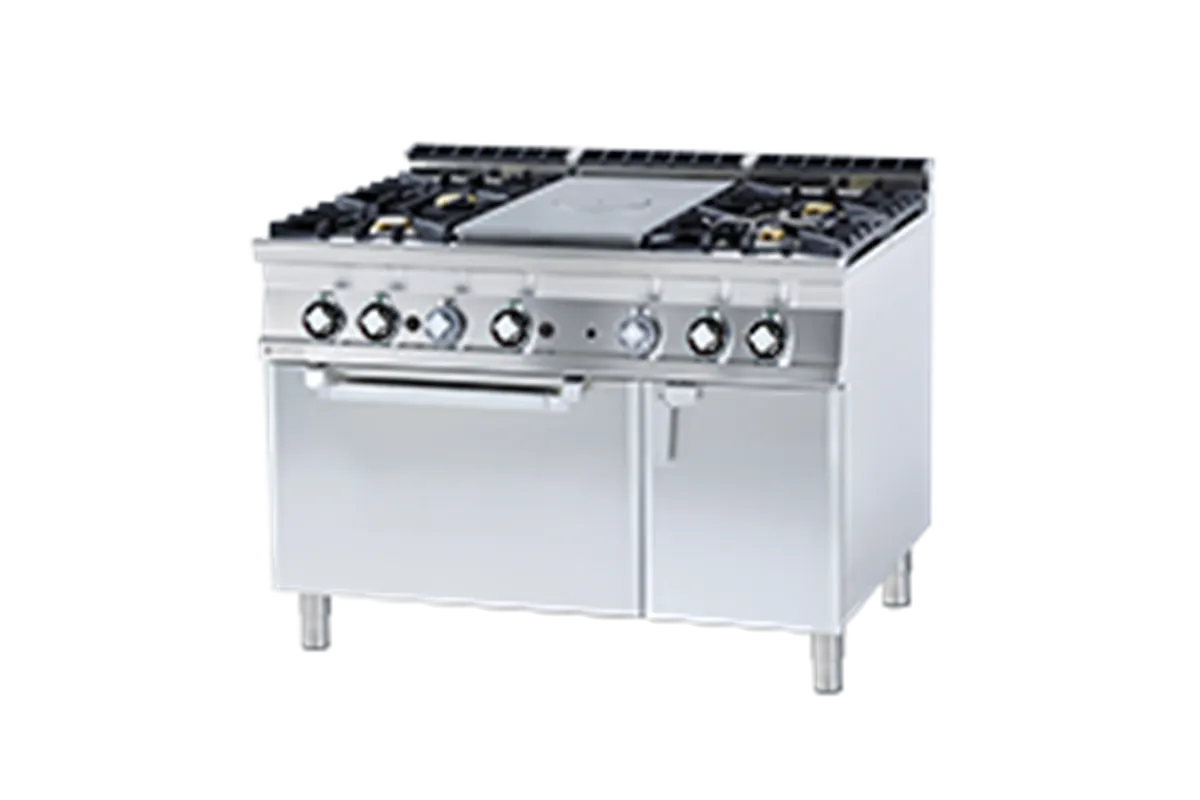 TPF4-912 GEV ﻿﻿Kuchnia ﻿żeliwna gazowa z piekarnikiem elektrycznym RM Gastro 00028325