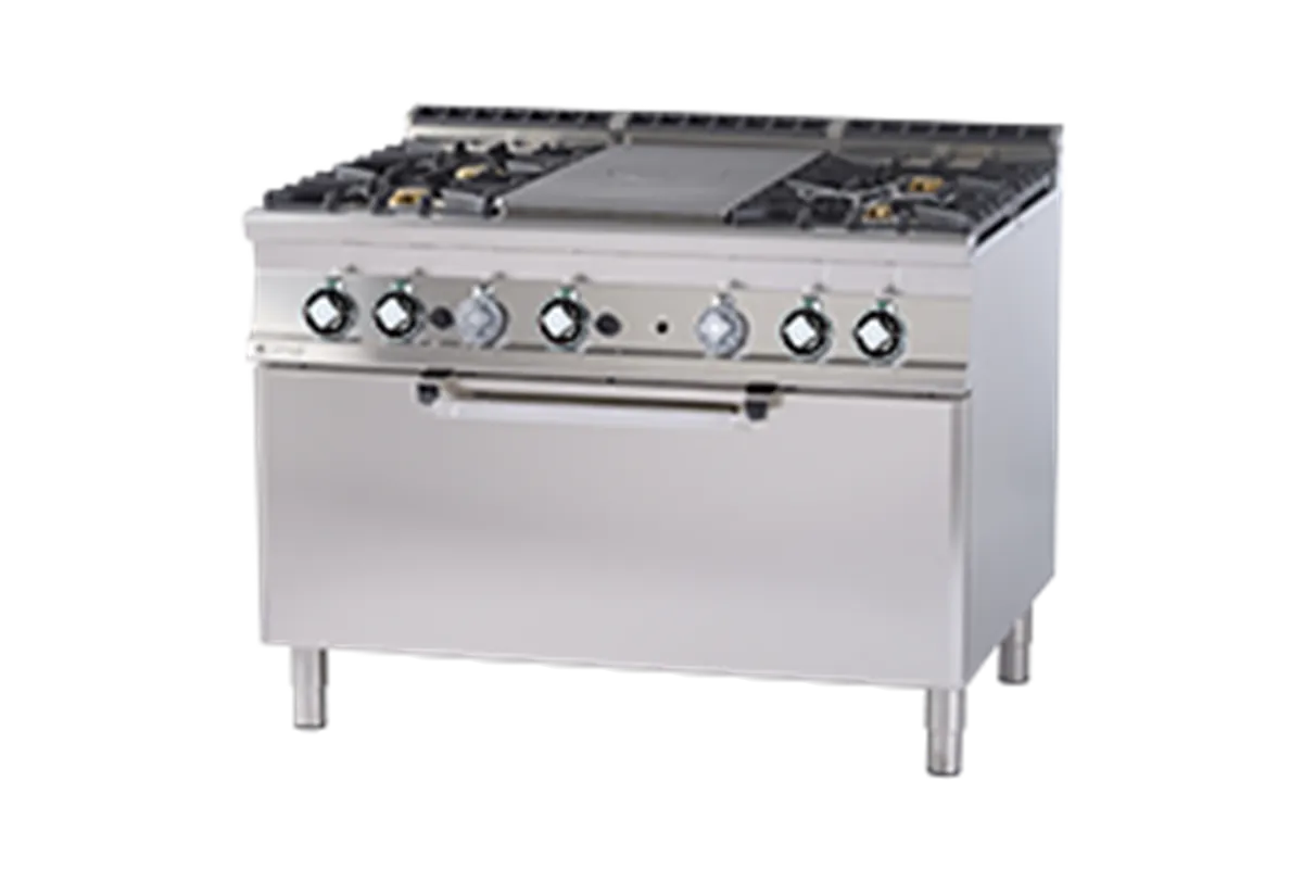 TPF4-912 GE ﻿﻿Kuchnia ﻿żeliwna gazowa z piekarnikiem elektrycznym RM Gastro 00028328