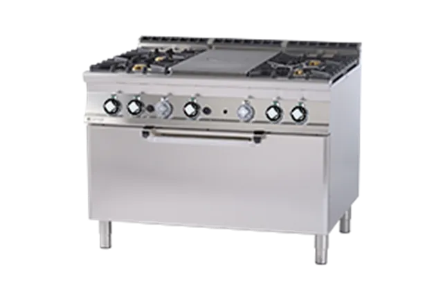 TPF4-912 GE ﻿﻿Kuchnia ﻿żeliwna gazowa z piekarnikiem elektrycznym RM Gastro 00028328