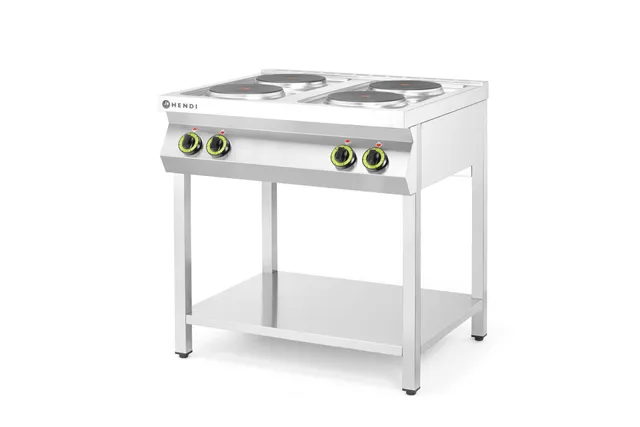 Kuchnia elektryczna 4-płytowa na podstawie otwartej, Kitchen Line, 400V/10400W, 800x700x900mm Hendi 226223