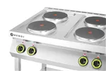 Kuchnia elektryczna 4-płytowa na podstawie otwartej, Kitchen Line, 400V/10400W, 800x700x900mm Hendi 226223