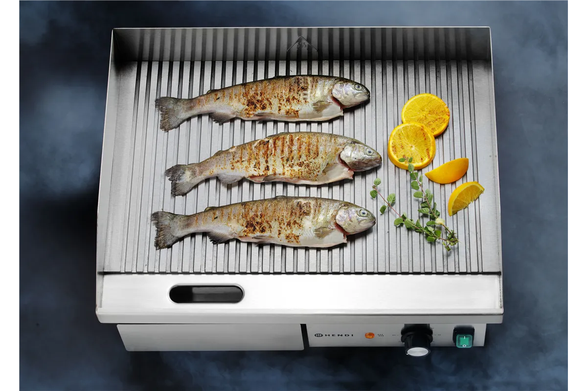 Płyta grillowa żebrowana, Budget Line, ryflowana, 220-240V/3000W, 550x430x240mm HENDI 154984