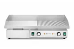 Płyta grillowa w połowie żebrowana, Budget Line, 1/2 gładka, 1/2 ryflowana, 400V/4400W, 720x460x241mm HENDI 154991