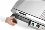Płyta grillowa w połowie żebrowana, Budget Line, 1/2 gładka, 1/2 ryflowana, 400V/4400W, 720x460x241mm HENDI 154991
