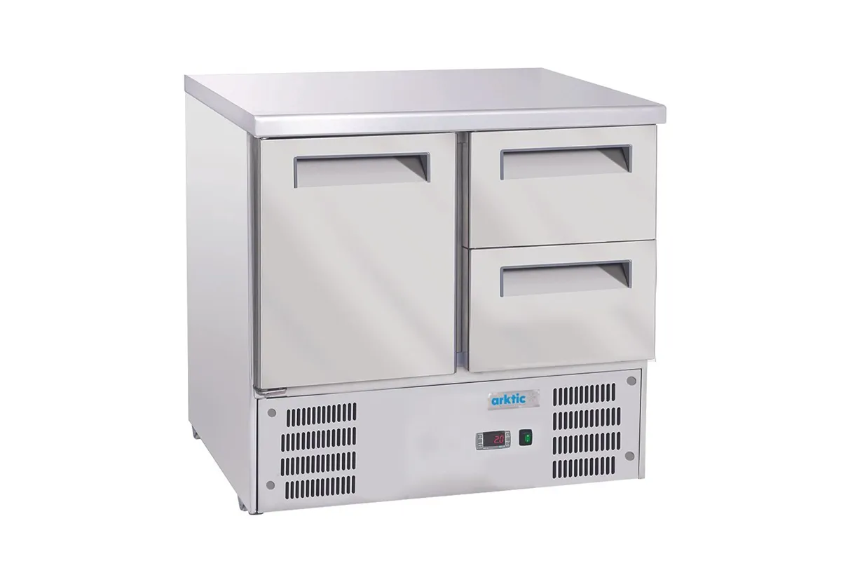 Stół chłodniczy z 1 drzwiami i 2 szufladami, GN 1/1, 247L, 220-240V/143W, 900x700x855mm Arktic 236765