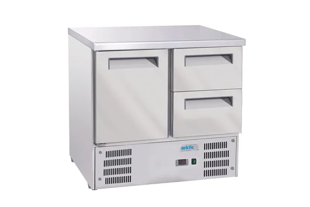 Stół chłodniczy z 1 drzwiami i 2 szufladami, GN 1/1, 247L, 220-240V/143W, 900x700x855mm Arktic 236765