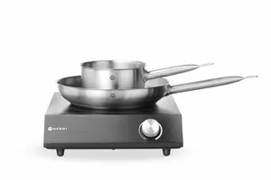 Zestaw: Kuchenka indukcyjna 3500W + rondel + patelnia, czarny, 220-240V/3500W, 320x395x95mm HENDI 239889
