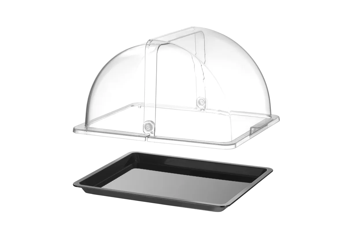 Witrynka roll-top, GN 1/2, czarny, 325x265mm, Prostokątny HENDI 427569