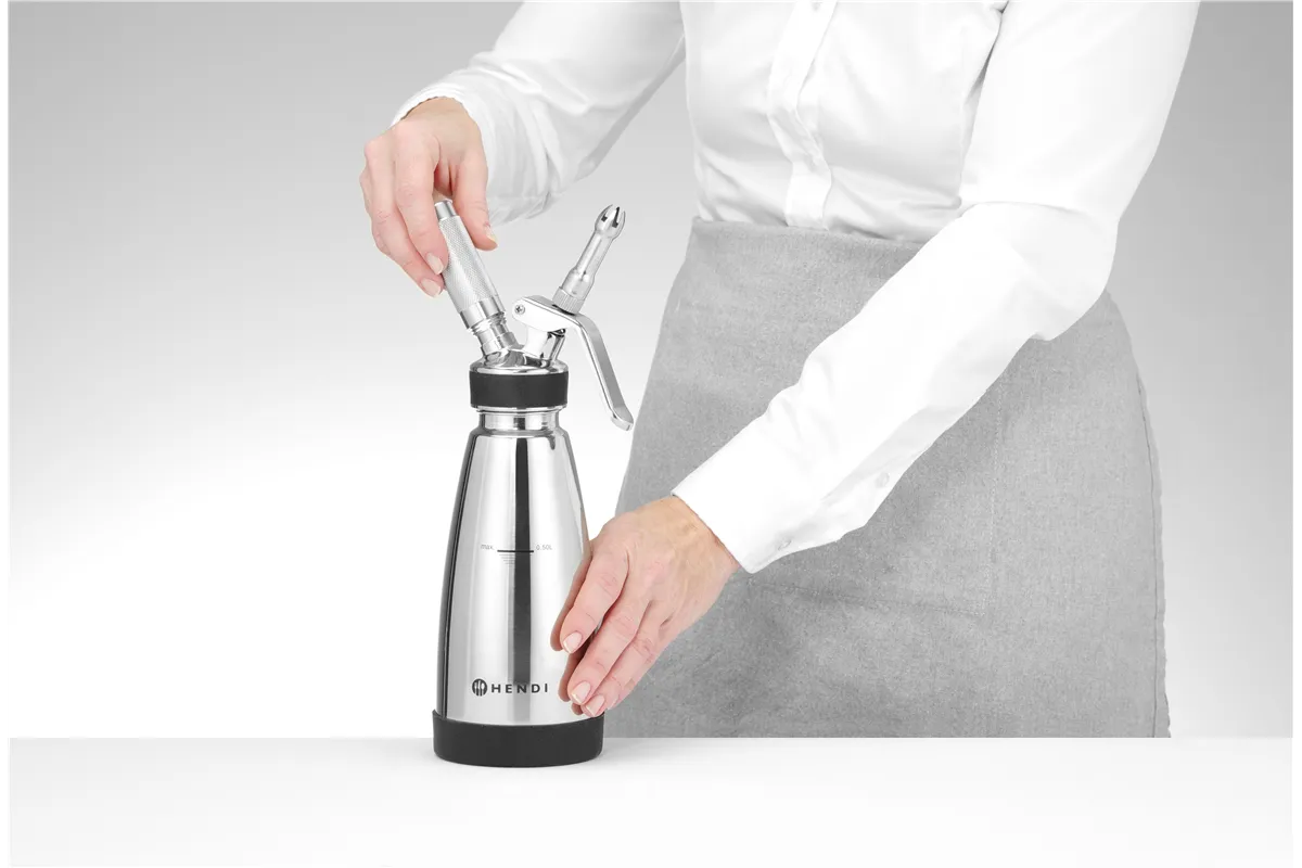 Termo syfon do ciepłych i zimnych sosów, 0,5L, ⌀95x275mm HENDI 588697