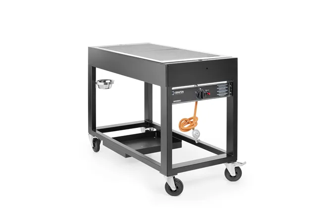 Grill gazowy Tampa, czarny, 10kW, 1260x580x900mm HENDI 700044