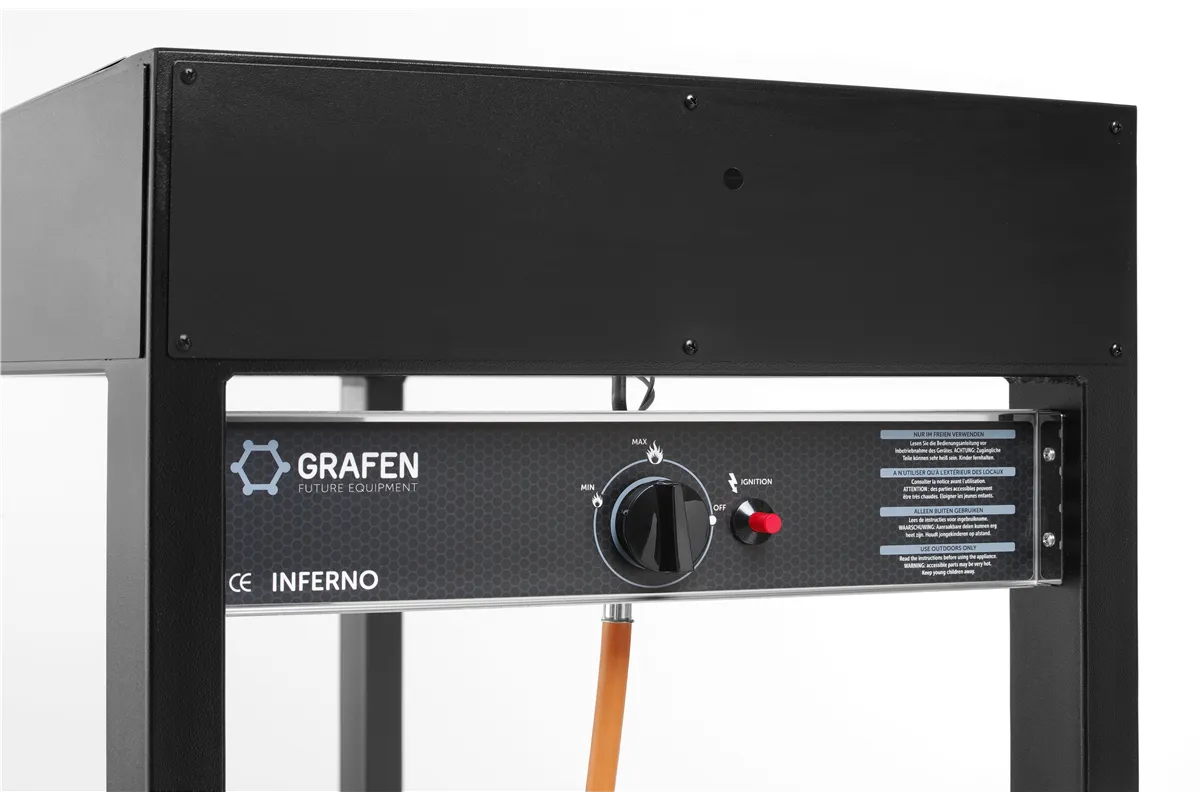 Grill gazowy Tampa, czarny, 10kW, 1260x580x900mm HENDI 700044
