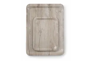 Taca do serwowania z laminatem z melaminy, antypoślizgowa, z wzorem drewna, jasne drewno, 240x340mm AmerBox 508909