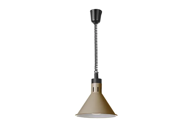 Lampa do podgrzewania potraw wisząca, stożkowa, beżowy, 230V/250W, ⌀275x250mm HENDI 273777