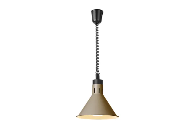 Lampa do podgrzewania potraw wisząca, stożkowa, beżowy, 230V/250W, ⌀275x250mm HENDI 273777