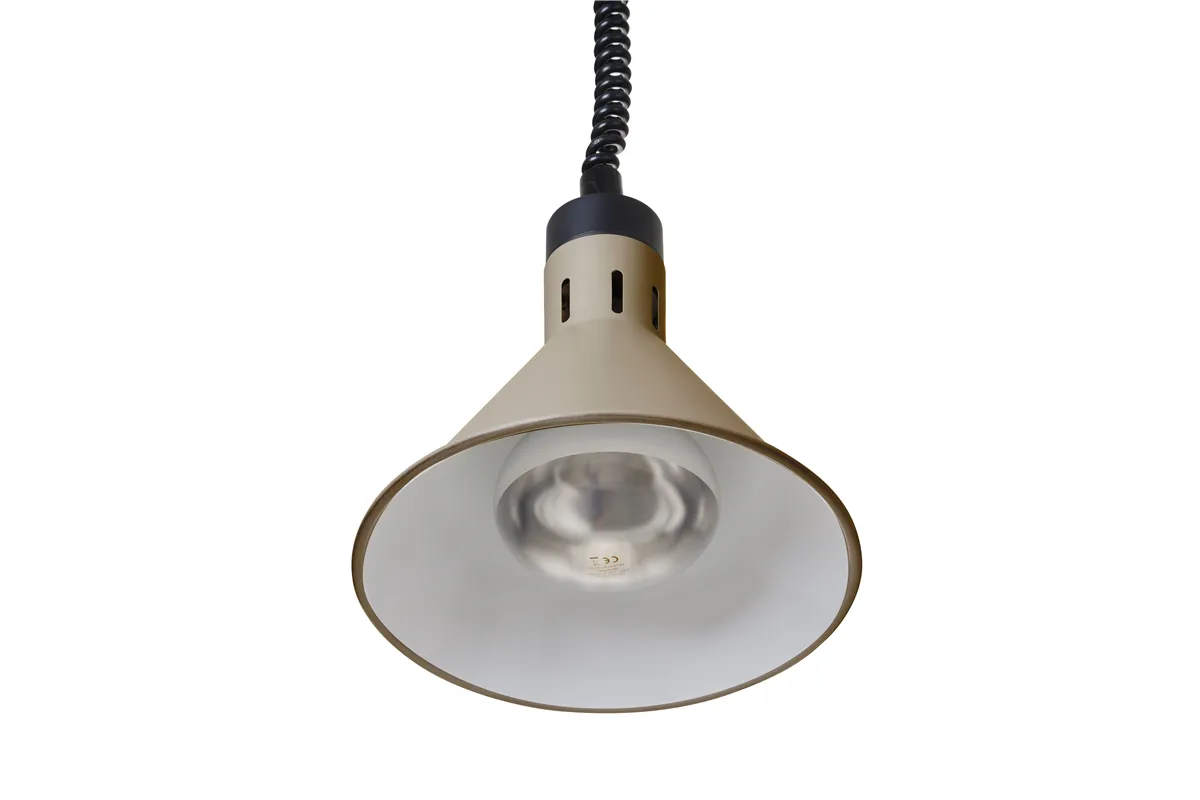 Lampa do podgrzewania potraw wisząca, stożkowa, beżowy, 230V/250W, ⌀275x250mm HENDI 273777
