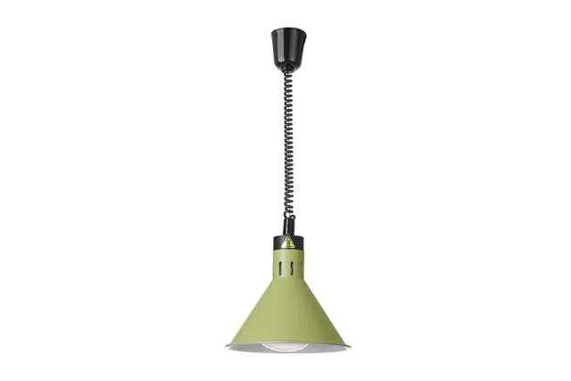 Lampa do podgrzewania potraw wisząca, stożkowa, zielony, 230V/250W, ⌀275x250mm HENDI 273920