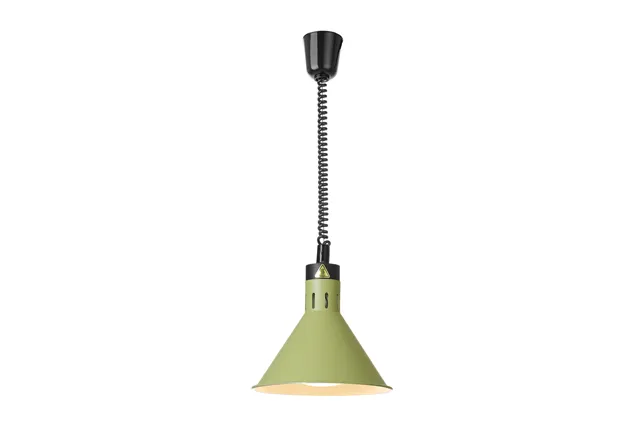 Lampa do podgrzewania potraw wisząca, stożkowa, zielony, 230V/250W, ⌀275x250mm HENDI 273920