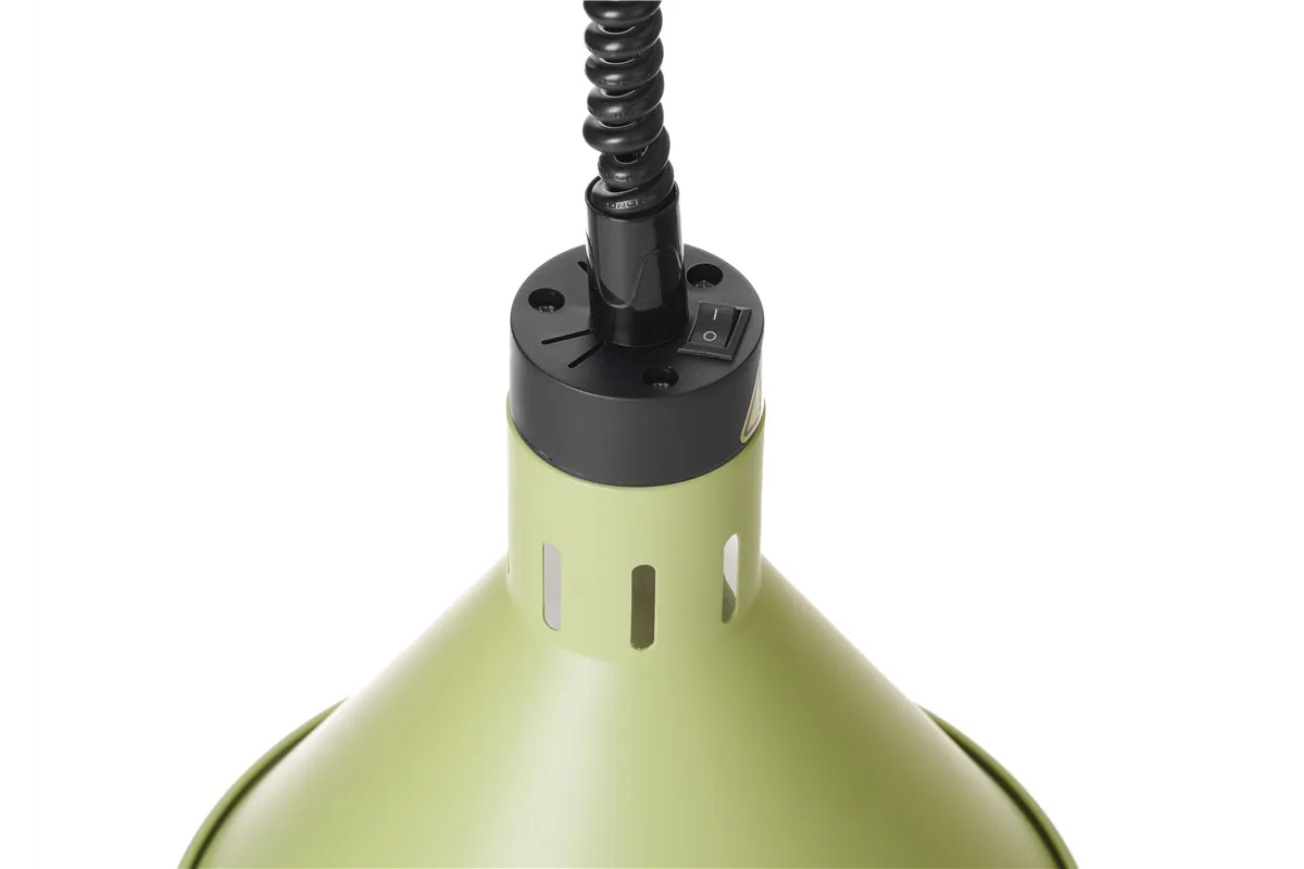 Lampa do podgrzewania potraw wisząca, stożkowa, zielony, 230V/250W, ⌀275x250mm HENDI 273920