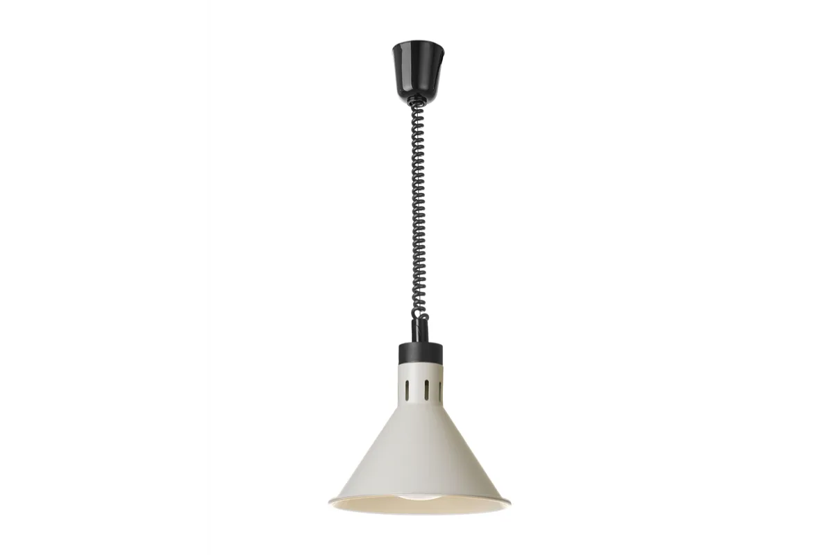 Lampa do podgrzewania potraw wisząca, stożkowa, biały, 230V/250W, ⌀275x250mm HENDI 273937