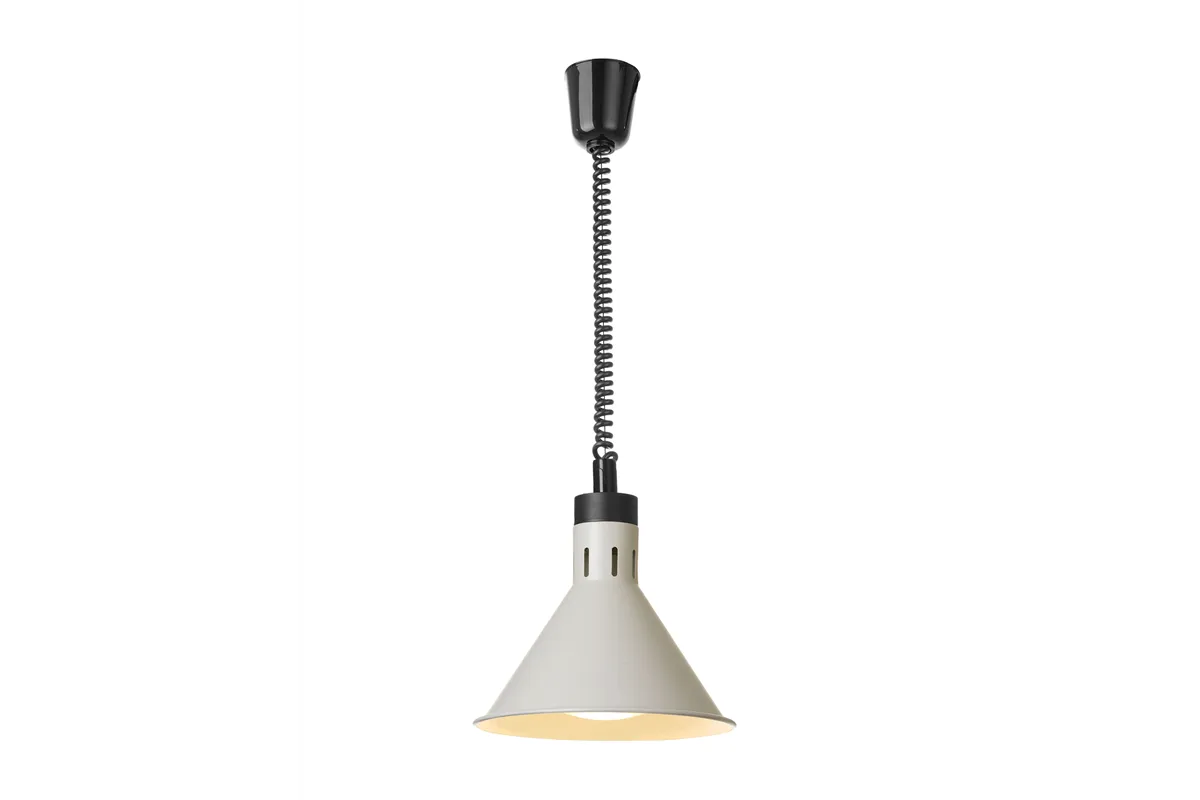 Lampa do podgrzewania potraw wisząca, stożkowa, biały, 230V/250W, ⌀275x250mm HENDI 273937