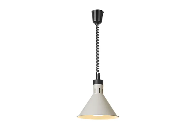 Lampa do podgrzewania potraw wisząca, stożkowa, biały, 230V/250W, ⌀275x250mm HENDI 273937