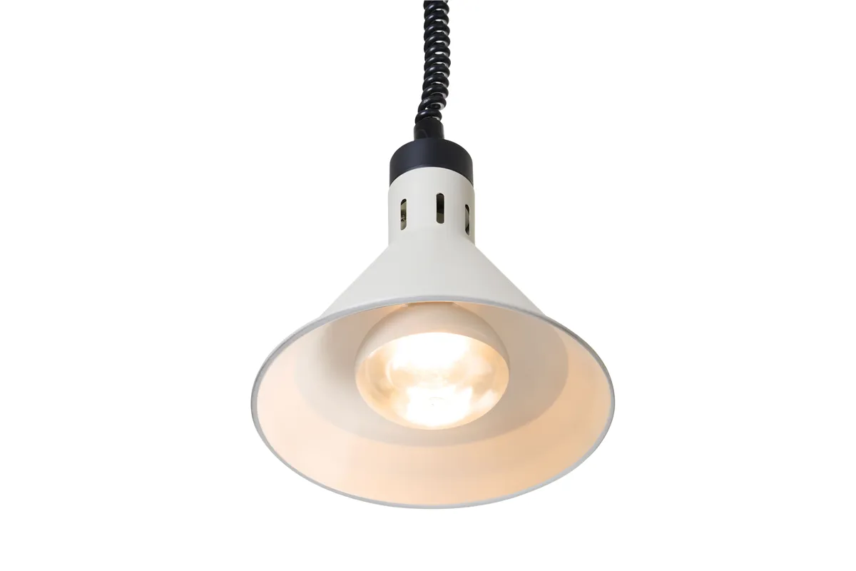 Lampa do podgrzewania potraw wisząca, stożkowa, biały, 230V/250W, ⌀275x250mm HENDI 273937