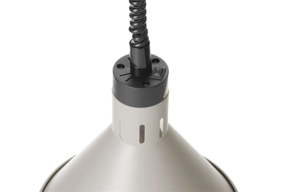 Lampa do podgrzewania potraw wisząca, stożkowa, biały, 230V/250W, ⌀275x250mm HENDI 273937