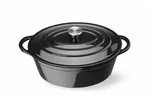 Garnek żeliwny emaliowany, 6,88L, czarny, 405x255x134mm, Owalny HENDI 626863