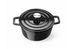 Garnek żeliwny emaliowany, 3,7L, czarny, 317x240x105mm, Okrągły HENDI 626870