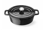 Garnek żeliwny emaliowany, 4,4L, czarny, 365x290x115mm, Owalny HENDI 626887