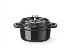 Garnek żeliwny emaliowany, 0,27L, czarny, 130x100x48mm, Okrągły HENDI 626894