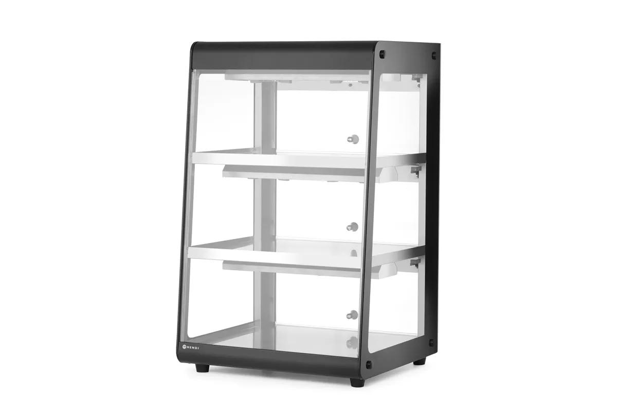 Witryna grzewcza nastawna, czarny, 220-240V/500W, 472x447x775mm HENDI 273760