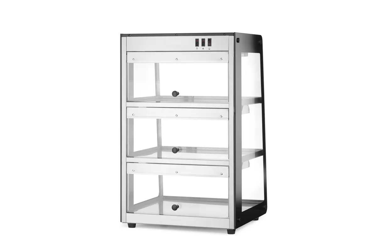 Witryna grzewcza nastawna, czarny, 220-240V/500W, 472x447x775mm HENDI 273760