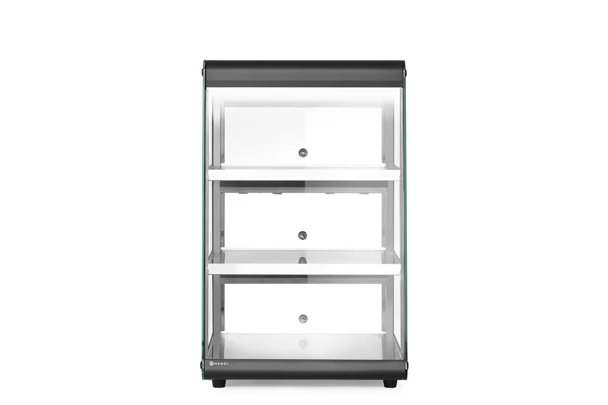 Witryna grzewcza nastawna, czarny, 220-240V/500W, 472x447x775mm HENDI 273760