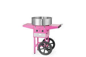 Urządzenie do waty cukrowej z wózkiem, Pastelowy różowy, 220-240V/1130W, 948x520x914mm HENDI 282809