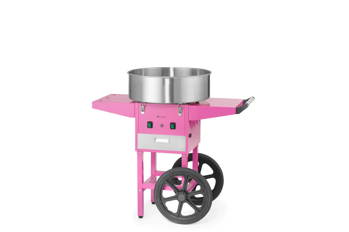 Urządzenie do waty cukrowej z wózkiem, Pastelowy różowy, 220-240V/1130W, 948x520x914mm HENDI 282809