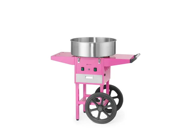 Urządzenie do waty cukrowej z wózkiem, Pastelowy różowy, 220-240V/1130W, 948x520x914mm HENDI 282809