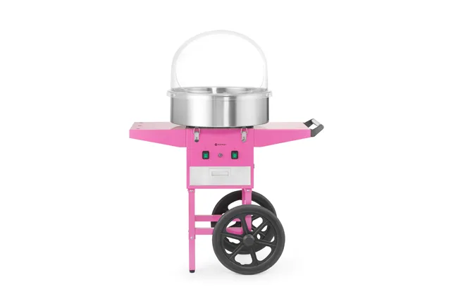 Urządzenie do waty cukrowej z wózkiem, Pastelowy różowy, 220-240V/1130W, 948x520x914mm HENDI 282809