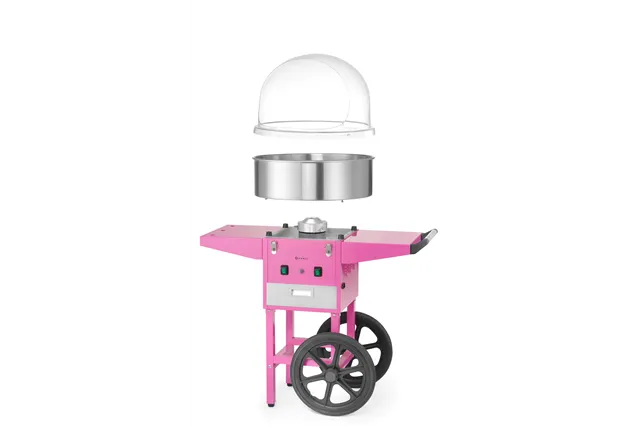 Urządzenie do waty cukrowej z wózkiem, Pastelowy różowy, 220-240V/1130W, 948x520x914mm HENDI 282809