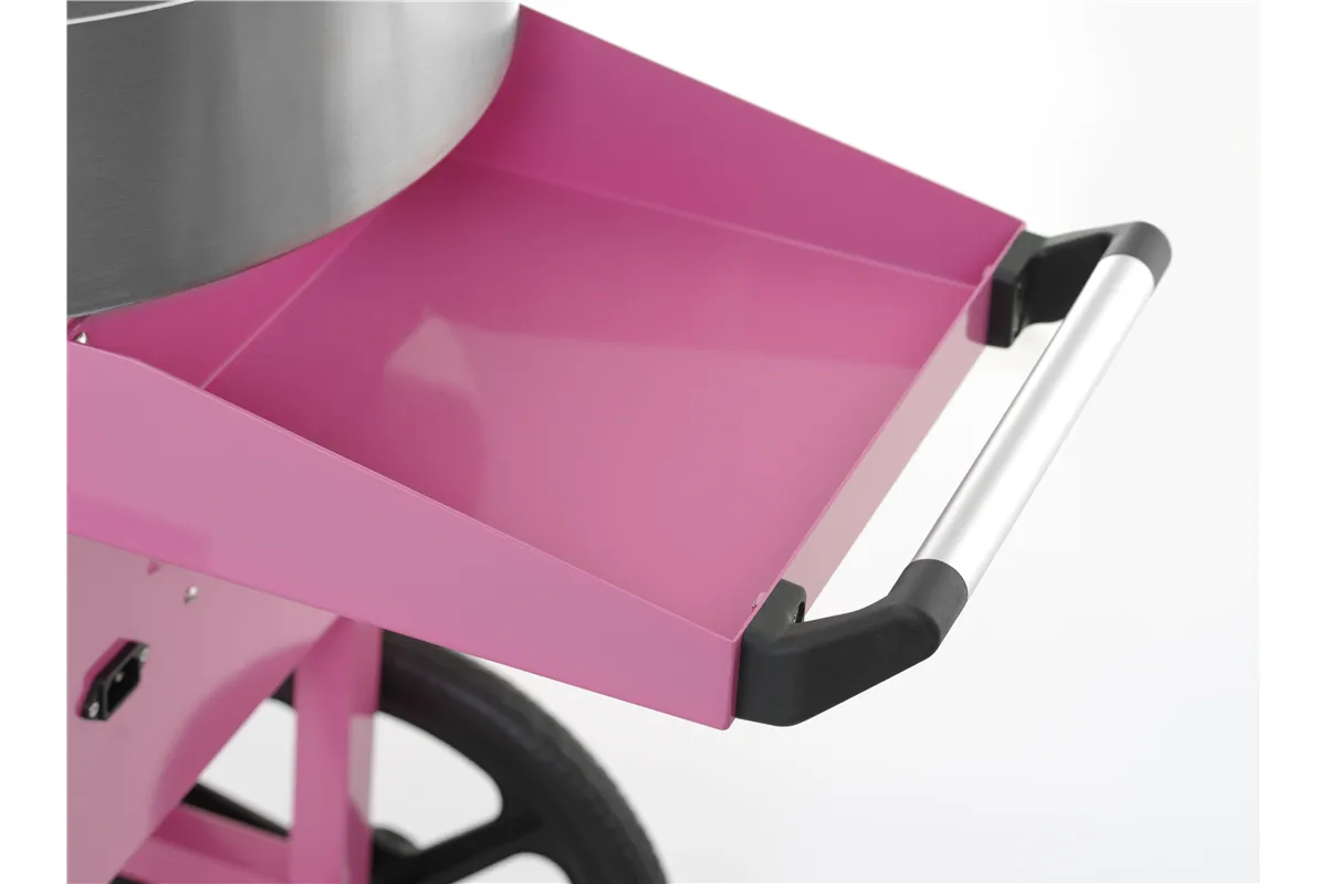 Urządzenie do waty cukrowej z wózkiem, Pastelowy różowy, 220-240V/1130W, 948x520x914mm HENDI 282809