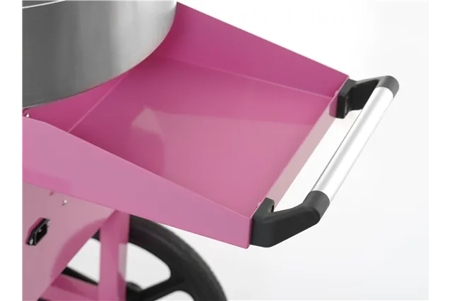 Urządzenie do waty cukrowej z wózkiem, Pastelowy różowy, 220-240V/1130W, 948x520x914mm HENDI 282809