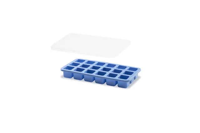 Forma do kostek lodu mini z pokrywką, niebieski, 217x114x30mm BarUp 679074