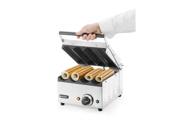 Grill kontaktowy Hot-Dog Panini, 220-240V/1800W, 385x285x254mm HENDI 263594
