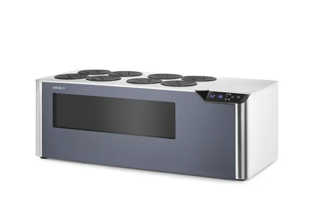 Chłodziarka do wina nastawna dwustrefowa, Cellar, czarny, 220-240V/60W, 800x350x293mm Arktic 237380