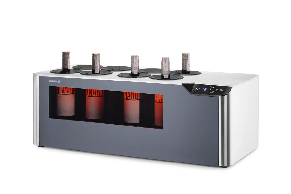 Chłodziarka do wina nastawna dwustrefowa, Cellar, czarny, 220-240V/60W, 800x350x293mm Arktic 237380