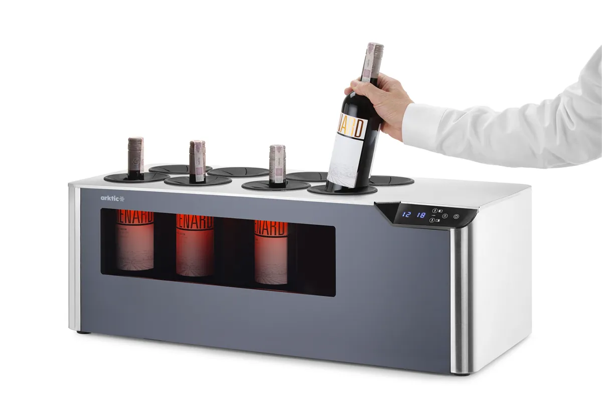 Chłodziarka do wina nastawna dwustrefowa, Cellar, czarny, 220-240V/60W, 800x350x293mm Arktic 237380