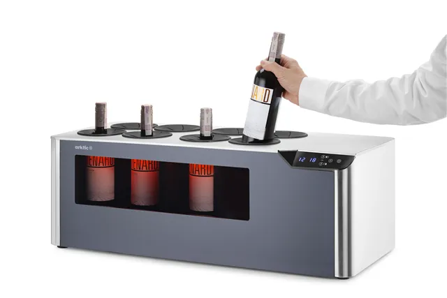 Chłodziarka do wina nastawna dwustrefowa, Cellar, czarny, 220-240V/60W, 800x350x293mm Arktic 237380