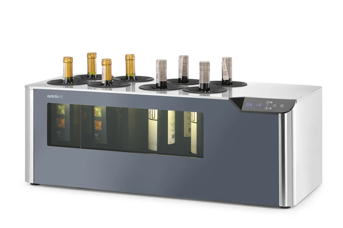 Chłodziarka do wina nastawna dwustrefowa, Cellar, czarny, 220-240V/60W, 800x350x293mm Arktic 237380